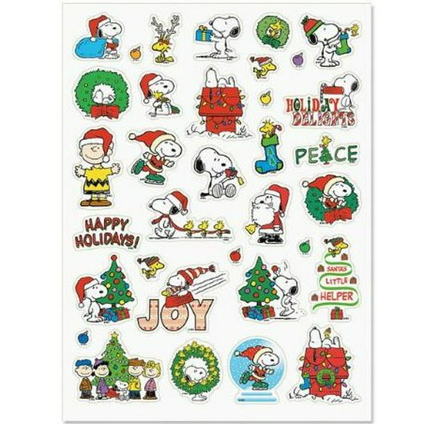 SALE NEW Peanuts Snoopy Woodstock Charlie Brown Christmas 68 Acid Free Stickers 